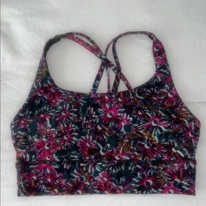 Lululemon Floral Strappy Sports Bra; Size 6